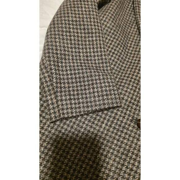 VTG International Scene Blazer Wool Houndstooth Tweed Jacket Preppy Womens 7/8 - Picture 10 of 12